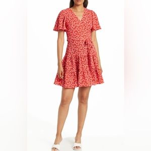Never Worn - Eliza J V-Neck Flutter Sleeve Fit & Flare Dress